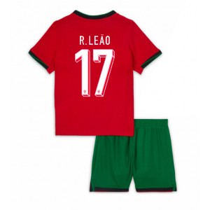 Fotbalové Dres Portugalsko Rafael Leao #17 Dětské Domácí Oblečení ME 2024 Krátký Rukáv (+ trenýrky)